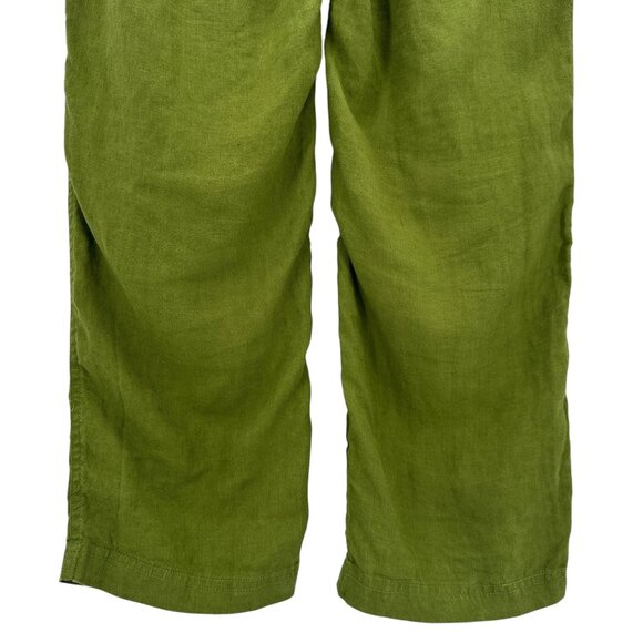 C&C California Womens Medium Pants Linen Cargo Pull On Green Drawstring - Picture 6 of 8